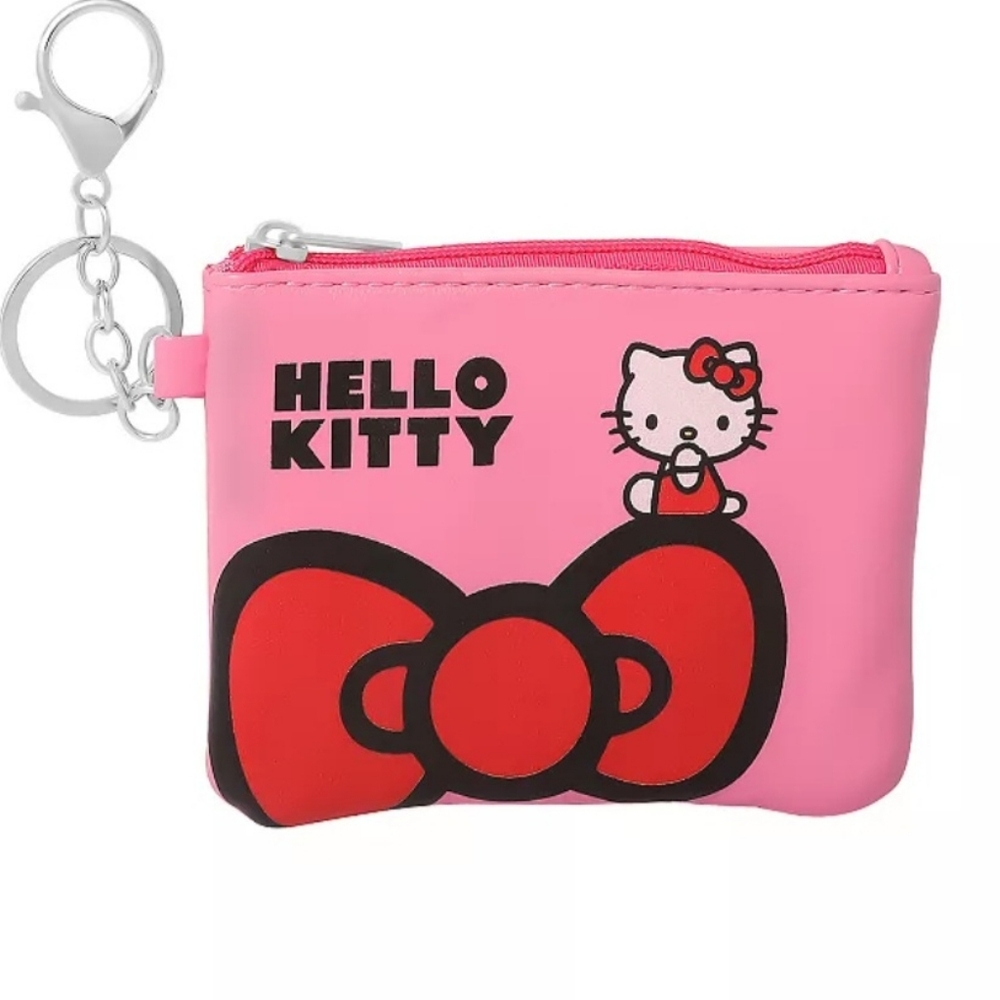 Hello Kitty Pink and Red Coin Bag Keychain